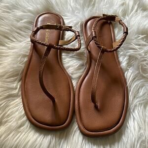 B.O.G. Collective | Lively Cognac Braided Leather Sandal Size 10